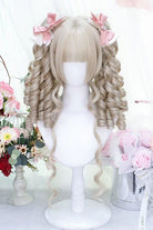 Bleached Walnut Blonde Sweet Lolita Roman Curls Pigtails Wig Set