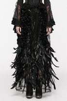 Black Women's Sequin Feather Gothic Skirt