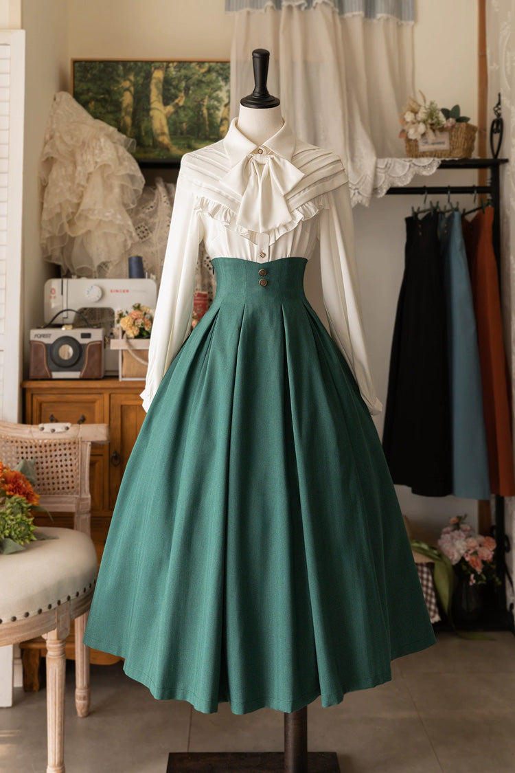 [Basket of the Forest] High Waisted Classic Vintage Elegant Lolita Skirt 4 Colors