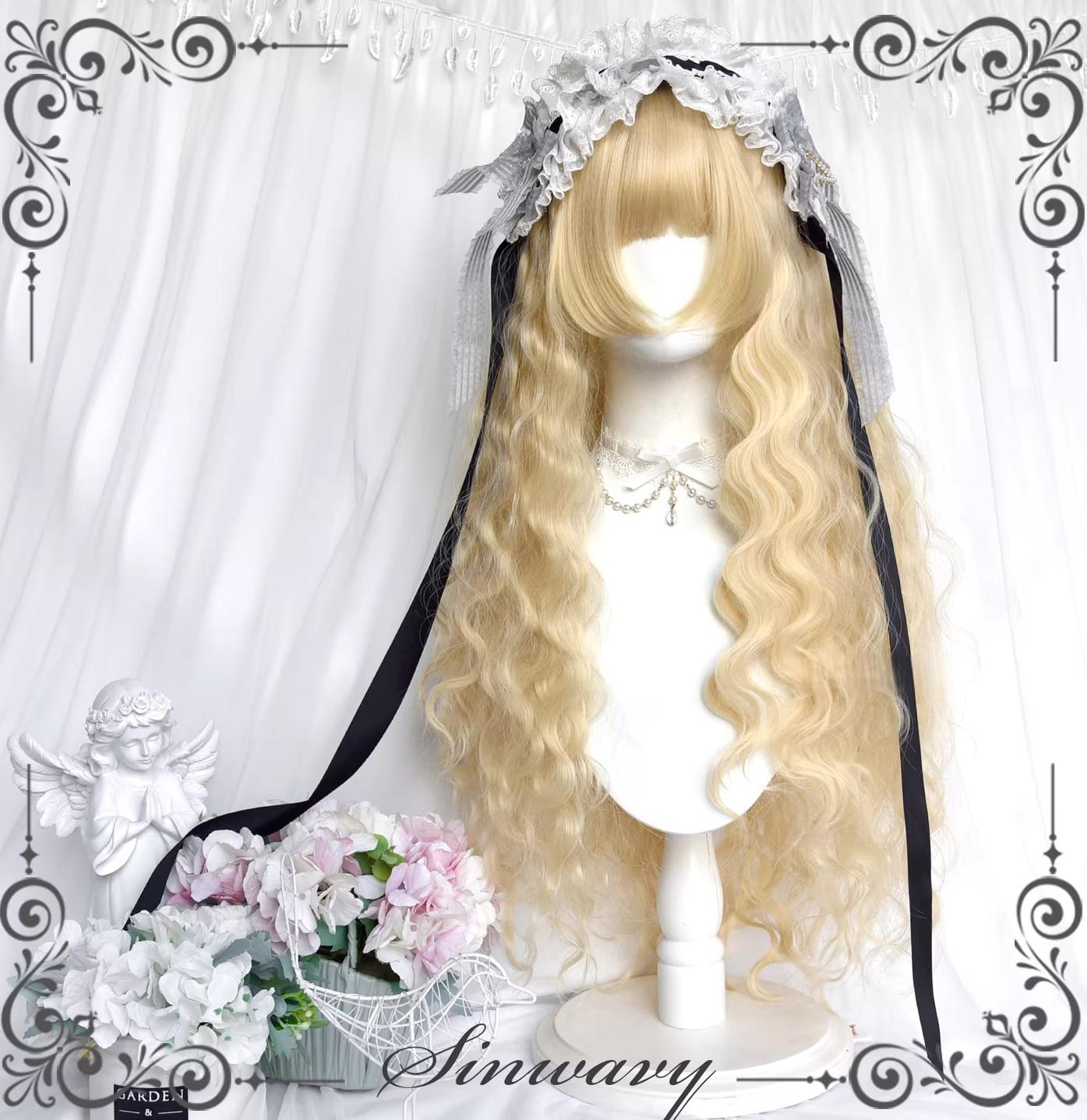 Doll-like Lolita Long Curly Wig, Comic Sideburns