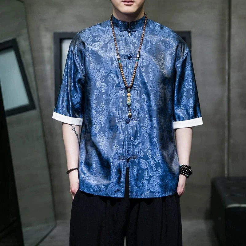 Paisley pattern, Chinese Tang Suit Shirt