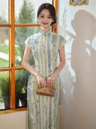 Summer collection, ramie retro midi Cheongsam