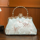 Hand-made, Floral embroidery, Chinese style Qipao bag