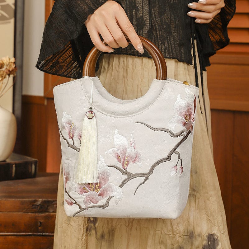 Hand-made, Floral embroidery, Chinese style Qipao bag