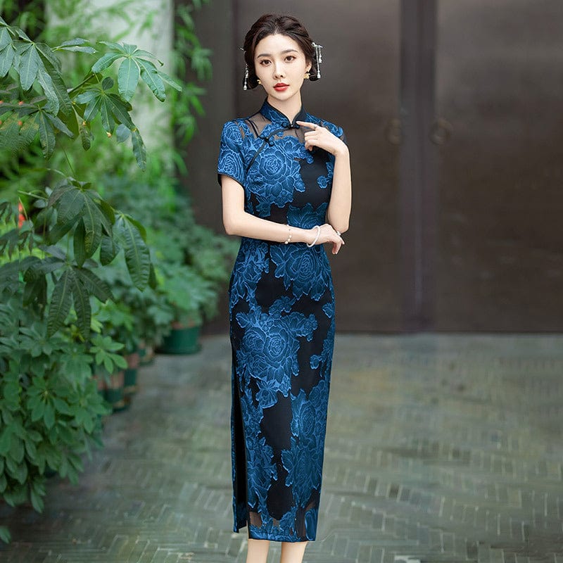 Summer collection, floral midi Cheongsam for mother