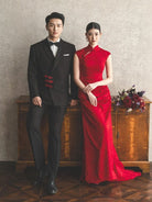 New Chinese style (新中式), floral pattern, floor length Cheongsam