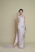 Exclusive designer collection, tube top midi Qipao