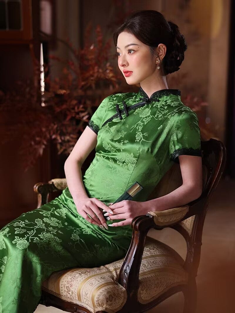 Old Shanghai style, 19 mome mulberry silk, high-end long Cheongsam