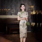 19 mome mulberry silk, high-end bamboo leaf midi Cheongsam