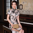 Old Shanghai style, 19 mome mulberry silk, high-end midi Cheongsam