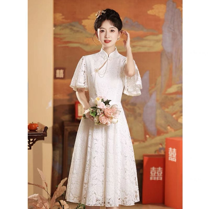 Floral pattern, lace mid-length&long Cheongsam