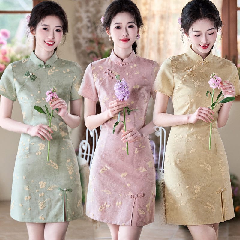 Summer collection, cotton short Cheongsam