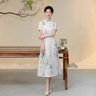 Floral pattern, white midi Ao dai