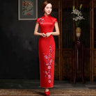 Plum bossom embroidery, Chinese Sequins prom long dress