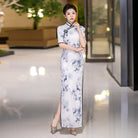Floral pattern, plus size long Cheongsam for mother