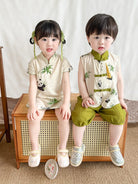 Chinese outfit for baby, panda pattern baby Tang suit set&Qipao