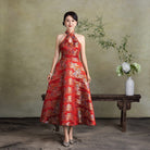 Exclusive designer collection, Thousands Miles of Mountains and Rivers midi Qipao