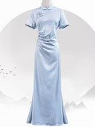 Floral pattern, jacquard fabric, mermaid midi Cheongsam