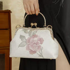 Lotus embroidery, hand-made Chinese Style Qipao bag