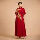 Modern style, butterfly mesh fabric, floor length A-Line Qipao