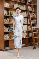 Chinese Landscape Painting Pattern Long Cheongsam