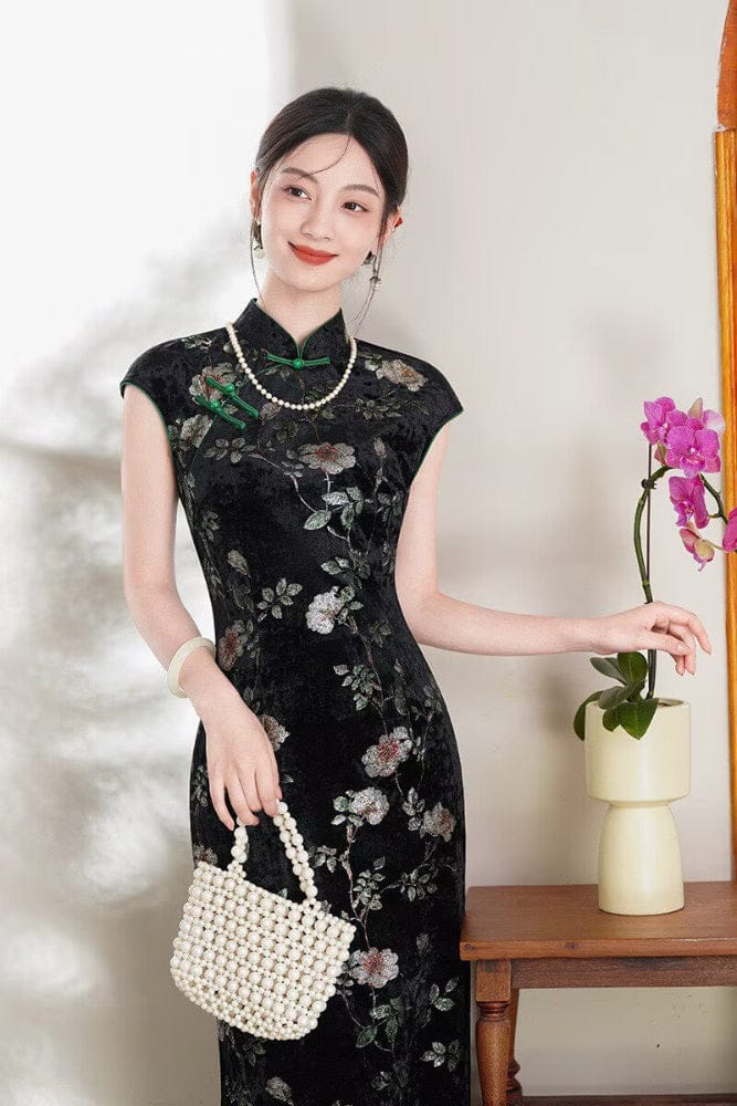 Spring collectionn, velvet midi Cheongsam