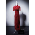 Natasha long wedding Cheongsam with shawl set