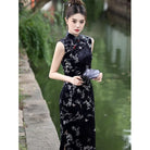 Tier Elegance butterfly and floral pattern long Cheongsam