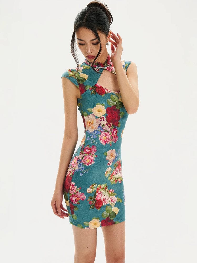 Eva Hollow Out mini Cheongsam