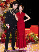 Phoebe Wedding long Cheongsam with shawl set