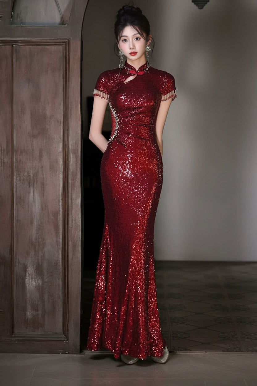 Talitha Elevated Sequins mermaid Cheongsam