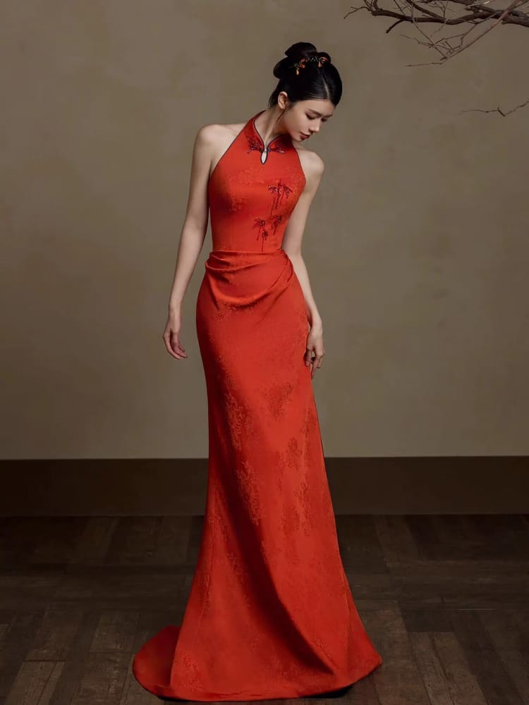 Natasha halter wedding fishtail Cheongsam