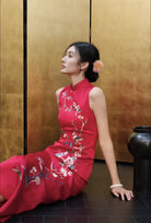 Alison Graceful Floral Embroidered Long Qipao