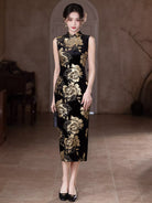 Briny Stunning velvet long Cheongsam