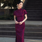 Full Placket (Crafted with Ancient Techniques) purple midi Cheongsam