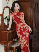 Chloe Floral Red Long Cheongsam