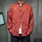 Men's Wave Pattern Frog Button Tang Suit Jacket