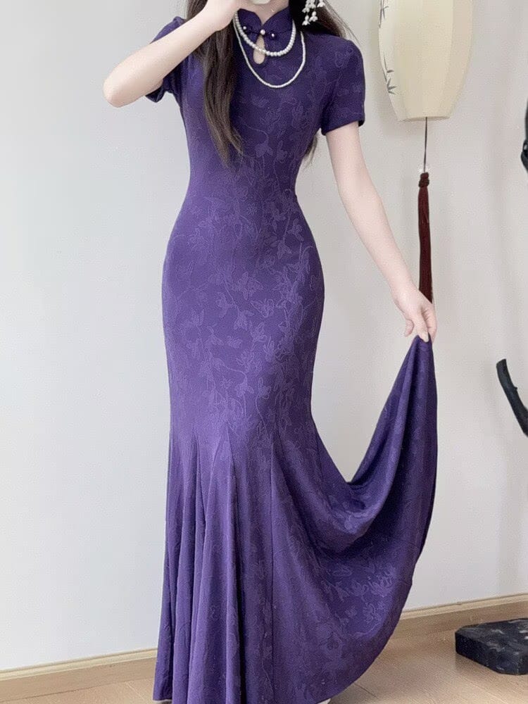 Aileen butterfly mermaid long Cheongsam