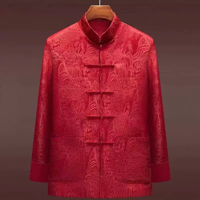 Jaquard Ancient Thousand Miles of Mountains Motif Tang Suit Jacket