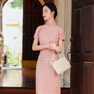 Cindy Plaid Cotton Midi Cheongsam