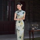 Luxury Floral 19 Momme Mulberry Silk Cheongsam – High-End Modern Qipao Gown