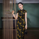 Floral Print 19 Momme Mulberry Silk long Cheongsam – Luxury Qipao
