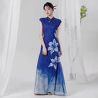 Chloe Royal Blue Lily Mermaid Maxi Qipao Dress