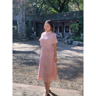 Chloe Ink Orchid Print Plus Size Midi Ao Dai Qipao | A-line Qipao