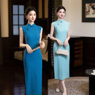 Chau Tiny Polkadot Long Cheongsam