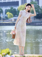 Ivy Bamboo Floral Print A- line midi Cheongsam