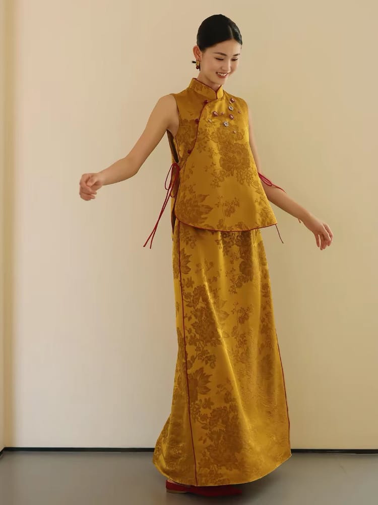 Morgan Brocade Satin Cheongsam Set | Bespoke available