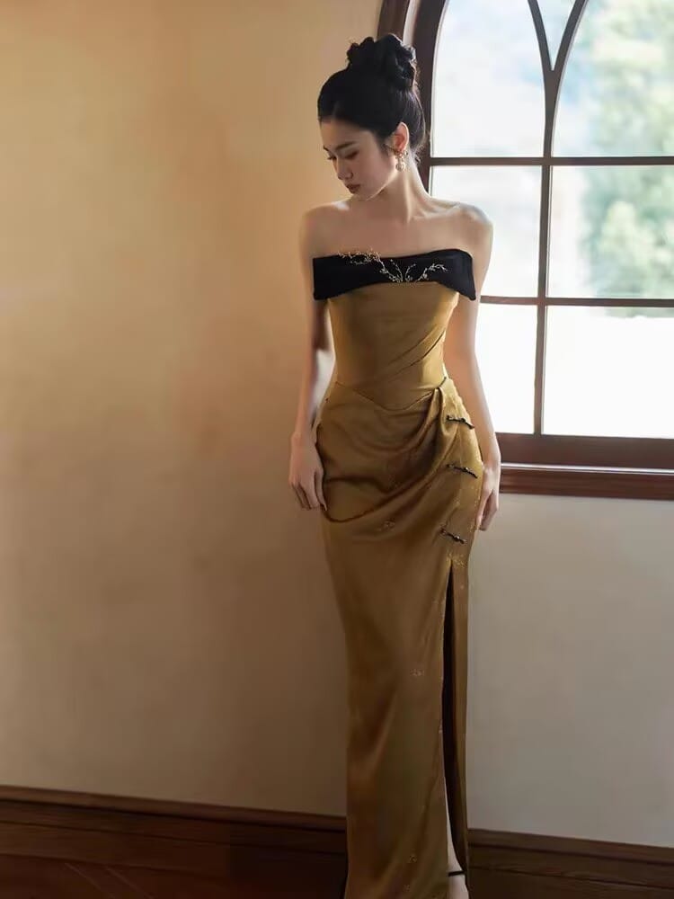 Ashley Tube top floor length Cheongsam
