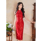 Mia Halter Red Midi Cheongsam Dress