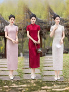 Plus Size Floral Midi Cheongsam Dress
